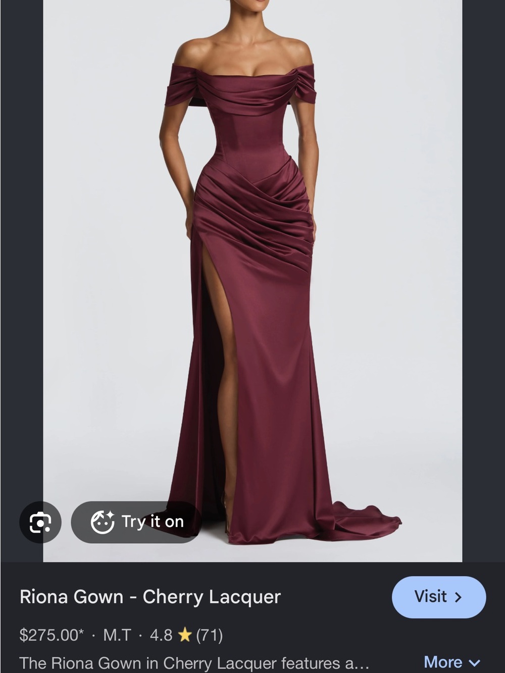Riona One-Shoulder Evening Gown in Cherry Lacquer